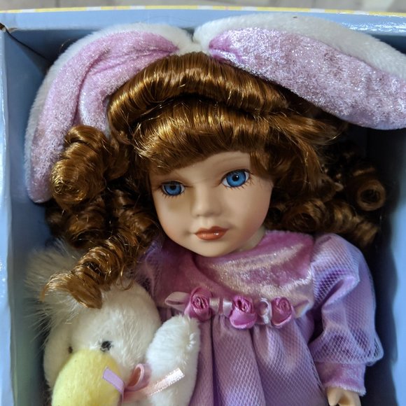 Cottontale Collection Porcelain Girl Doll Purple D - Picture 2 of 6